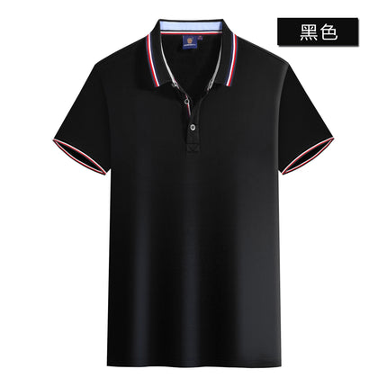 2025 Summer Zt2100 180g Cool Tencel Cotton Slim Fit Color Block Two-Tone Collar Polo Short Sleeve