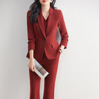 One-piece wine red suit / S