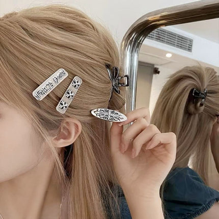 Hongyan 2025 Summer Women's Artistic Retro Chinese Style Zinc Alloy Handmade Textured Hair Clip Fashion Accessory