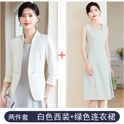 Spring and Autumn Fashion Elegant Business Wear Women's dress Two-piece OL Commuter Beautician White-collar Dress Overalls