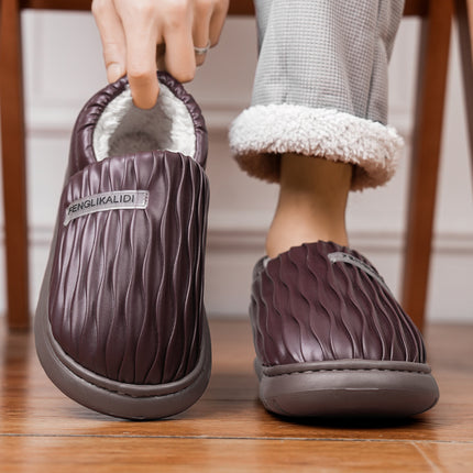 Winter New Cotton Shoes Round Toe Heel Men's Shoes fleece-lined Thickened Warm Cold-proof Home Thick Sole Comfortable Cotton Boots in stock
