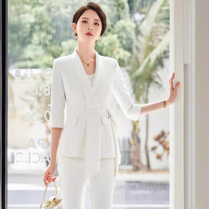 Professional Suit suit Dress Female Fashion Temperament Goddess Fan Hotel Reception Beauty Salon Work Clothes