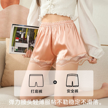 Bottoming Safety Pants Women's Anti-running Light Summer Thin Loose Lace White plus size Leggings Can be Wearable without Curling