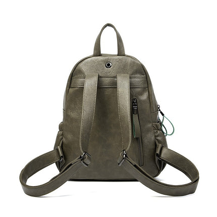 Large Capacity Backpack New Female College Student PU Backpack Korean Style Amazon Sweet Fresh Multi-Pocket Bag