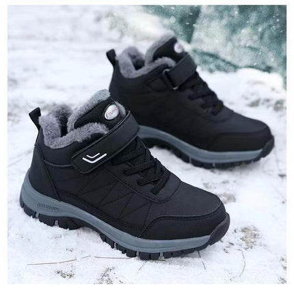 Middle-aged and elderly walking shoes autumn and winter fleece-lined round toe cotton in stock warm thickened cross-border foreign trade shoes men's shoes