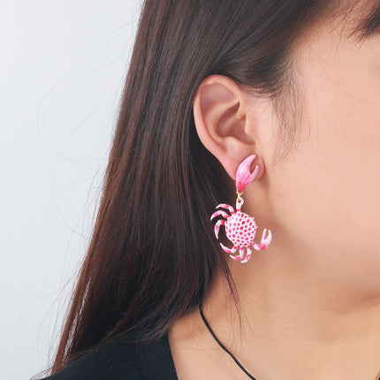 ZA European and American big brand exaggerated crab multi-layer earrings cute light luxury niche summer beach wind earrings ladies fashion