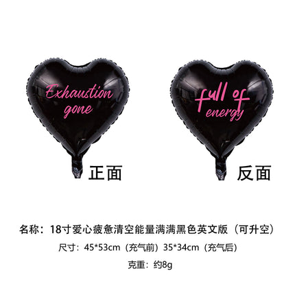 2026 New Year's Eve 18inch Aluminum Foil Heart Balloons Floating Set - Peace, Joy, Happy Birthday Theme