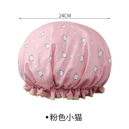 Double-layer shower cap waterproof shower head set household women's summer shower cap hair set kitchen anti-oil smoke film special wholesale