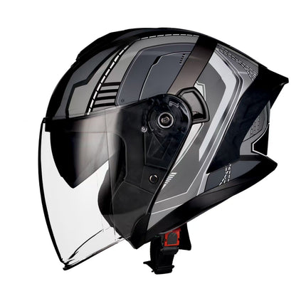 Jiarui National Trend Motorcycle Full-Face Helmet Half-Face Helmet for All Seasons Cool Riding Unisex Dot Certified