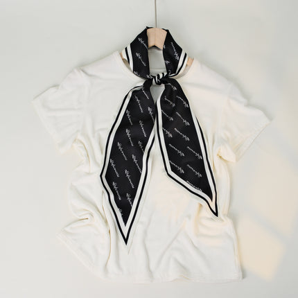 2025 European and American-style Beveled Silk Scarf Cross-border Silk Cashew Dot Long High-end Ribbon Scarf Women's Belt
