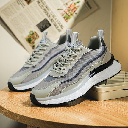 Wholesale Men's Shoes 2024 New Summer Breathable Fashionable All-match Increased Soft Bottom Casual Running Sports Dad Trendy Shoes