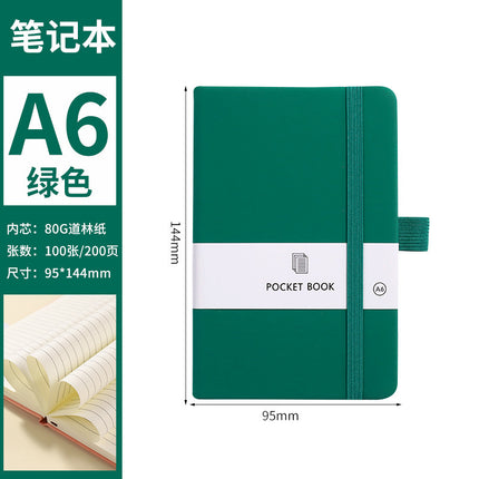 Portable Small Notebook A6A5 Wholesale Multi-Color Elastic Straps Skin-Feel Leather Notebook Imitation Leather Cross-Border Supply Ready Stock