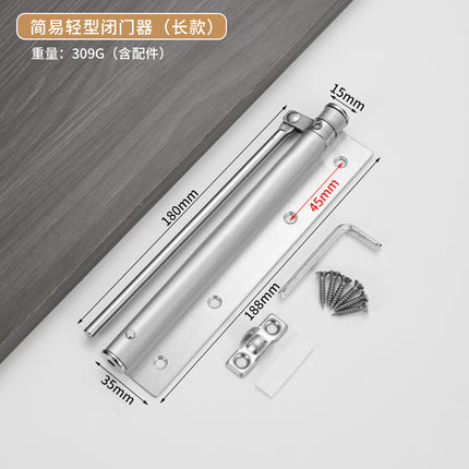 Light Simple Door Closer Household Stainless Steel Automatic Closer Hotel Room Door Cushion Automatic Door Closer