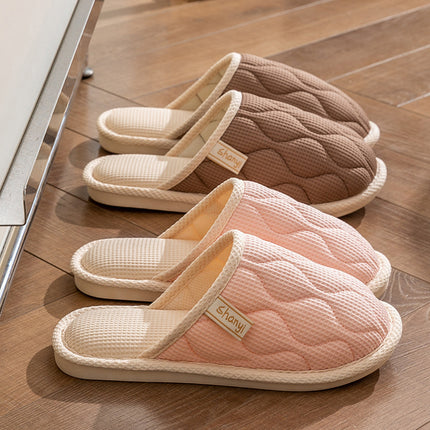 Spring and Autumn Cotton Slippers for Women, All Seasons, Winter, Indoor Home Use, Cotton and Linen Non-Slip Home Couple Wholesale Hemp Slippers for Men