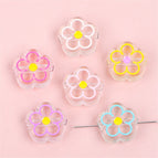 a pack / Flower mixed color aperture about 3.5mm 6/bag