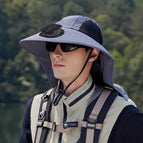 800mah single-fan shawl hat - dark grey / One size fits all