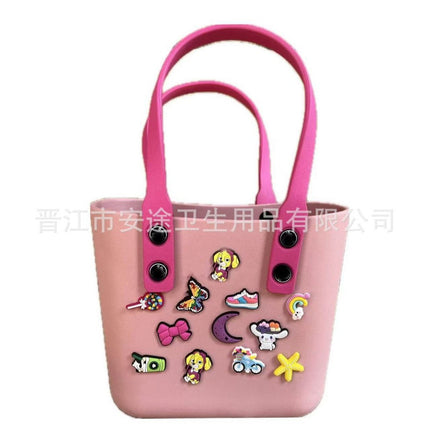 EVA Beach Bag DIY Hole Bag Women's Handbag Macaron Cross-border Hot Lunch Bag Cartoon Children's New