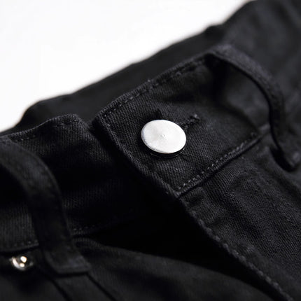 2020 Foreign Trade New Men's Clothing Slim Ripped Straight-Leg Jeans Black Casual Fashion Long Jeans Wholesale