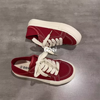 Red half slippers are breathable and can be stepped on / 35