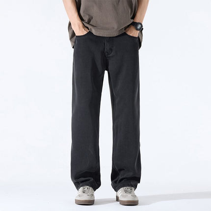 Danbani Thin Lyocell New Black Retro Jeans Men's Trendy American Straight-Leg Drape Floor-Length Pants