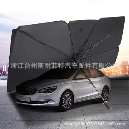 Hot sale 170T car sunshade front shield heat insulation sunscreen UV protection umbrella telescopic folding sun shield car umbrella