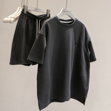 Foreign Trade Summer Korean Style Women's Sporty Shorts Set, Trendy and Fashionable Pullover Short-Sleeve Two-Piece Set
