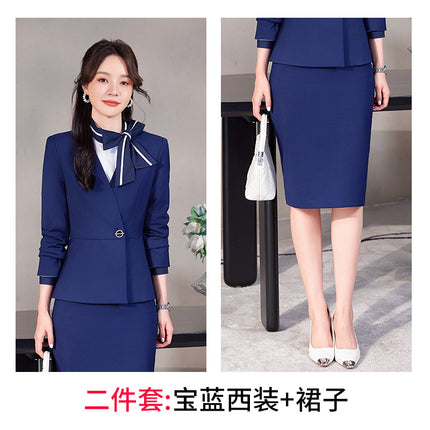 Fashion overalls suit stewardess business attire female temperament beautician front desk jewelry store sales department spring and autumn tooling