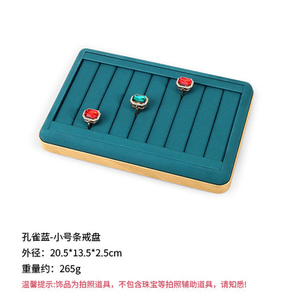 Counter Leather Jewelry Tray High-End Jade Pendant Tray Ring Storage Tray Jewelry Display Stand Live Broadcast Props