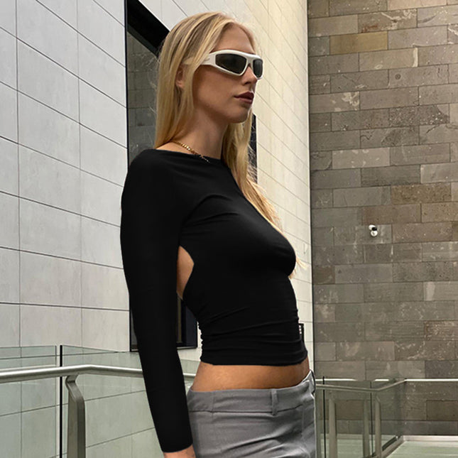 European and American women's new sexy top front and back wear one-shoulder hot girl style nightclub outfit Amazon supply spot