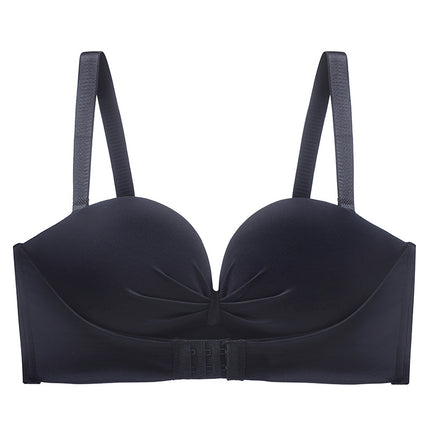 Half cup strapless spring and summer new underwear women's wireless push up top support non-slip beauty back front buckle bra wholesale
