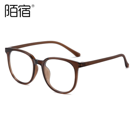 TR1144 round glasses frame anti-blue light with myopia optical frame plain Korean style Internet celebrity elastic light black frame