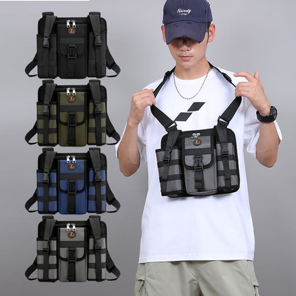 Chest Bag, Casual Water Cup Bag, Tactical Backpack, Outdoor Travel Backpack, Workwear, Sports Water Bottle Bag, Cycling Shoulder Bag