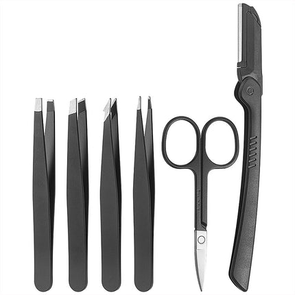 Stainless Steel Eyebrow Clip 96 Eyebrow Clip Tweezers for Plucking Eyebrows, Beard Trimming, Flat Mouth, Oblique Mouth, Double Eyelid Stickers Factory Wholesale
