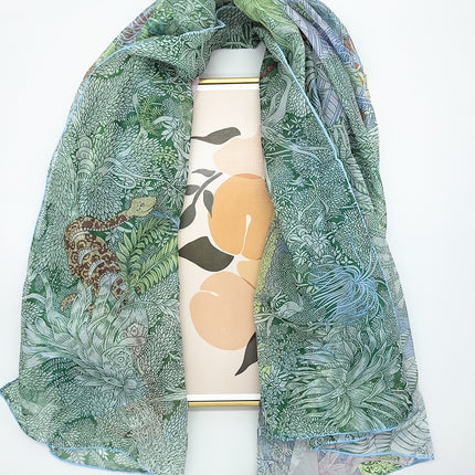 130cm Thin Georgette Plant Secret Garden Women's Sunscreen Shawl Travel Large Square Scarf Hijab Scarf