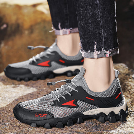 2025 Amazon New Men's Casual Outdoor Wading Shoes Men's Mesh Outdoor Camping Shoes Hiking Shoes