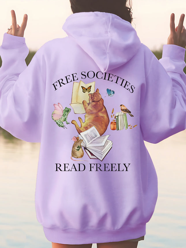 Women's Casual Letter Pussy Double-Sided Printed Hoodie