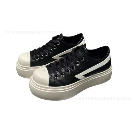 2025 New Meteor Ball Shoes Smfk Dirty Shoes Cross Flower Retro Old Black and White Contrast Casual Sneakers for Women