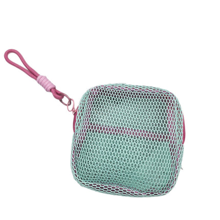 Cross-Border Dopamine Grid Tofu Bag Storage Bag Portable Coin Purse Mesh Small Makeup Bag Storage Pouch Small Bag