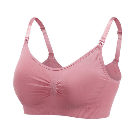 Back-Opening Seamless Plus-Size Nursing Bra, Adjustable Push-Up Postpartum Thin Bra for Breastfeeding