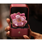 Purple peony brooch