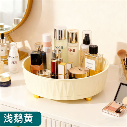 Household Rotating Desktop Storage Box Storage Skin Care Product Storage Rack Dressing Table Plastic Storage Kitchen Living Room Bedroom