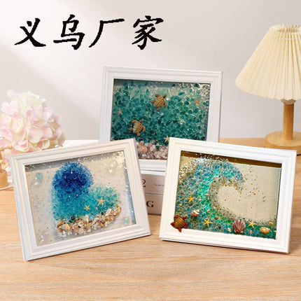 Cross-border New DIY resin art Kit Sea Glass Painting Craft Art Handmade Gift Material Bag Ocean