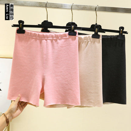 Derong Thermal Shorts Women's Winter Elastic Seamless Leggings Wool Silk Slim Three-Point Pants Heating Autumn Pants