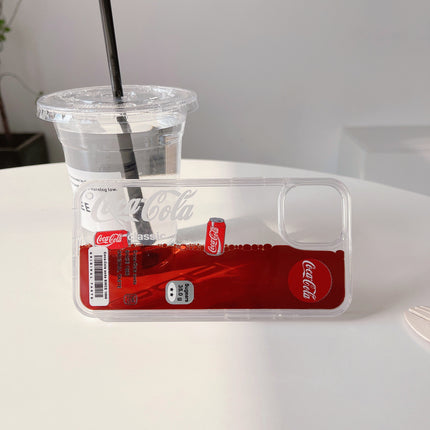 Mobile Phone Case for iPhone16promax Coke Floating Liquid quicksand for Apple 14 Large Hole Drop-resistant Protective Case