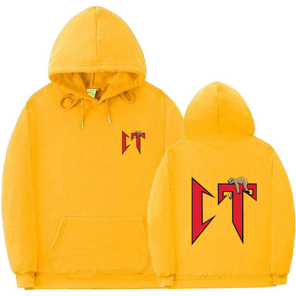 European Size Rib Bottom Fashion Printed Sweatshirt Loose Hoodie Men's and Women's Casual Sports Sweatshirt