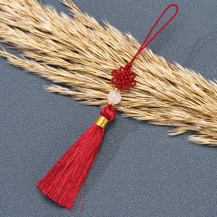 Tassel Spike Chinese Knot Mini Pendant Nylon Jade Line Vertical Ice Silk Constant DIY Sachet Folding Fan Hanging