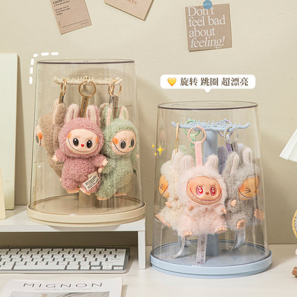 Labubu Pendant Display Box Rotating Transparent Labubu Plush Doll Doll Blind Box Storage Display Stand