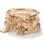 Xhy427 coffee color four butterflies