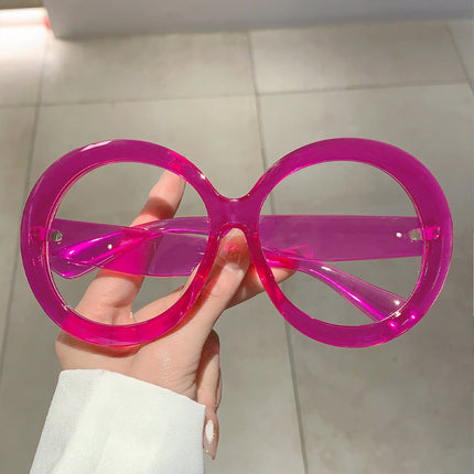 Personalized Fashion European and American Retro Slimming Super Large Frame Anti-blue Glasses Plain Face-free Artifact Little Red Riding Book Same Style Flat Glasses