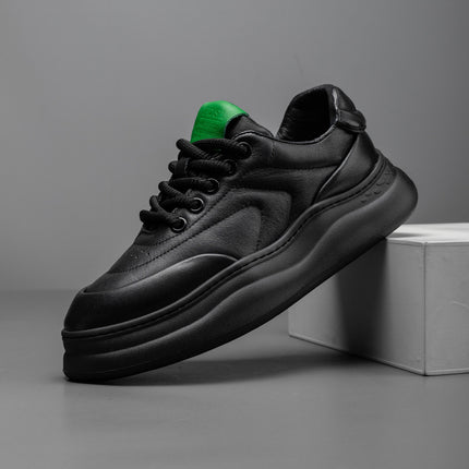 Directly from the Manufacturer, Men's Shoes, Fashionable Autumn New Models, Lightweight Thick-Soled Genuine Leather White Sneakers, Casual Board Shoes, Dropshipping Available